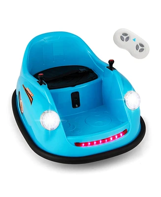 Costway Ride on Bumper Car for Kids with Remote Control 360 Degree Spin Led Light