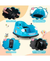 Costway Ride on Bumper Car for Kids with Remote Control 360 Degree Spin Led Light