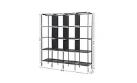 Slickblue 67" Portable Wardrobe Storage Rack with 12 Shelves and 4 Side Pockets for Organized Clothes Storage