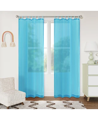 Awesome Home Cassandra Voile Decorative Tab Top Curtains Pair