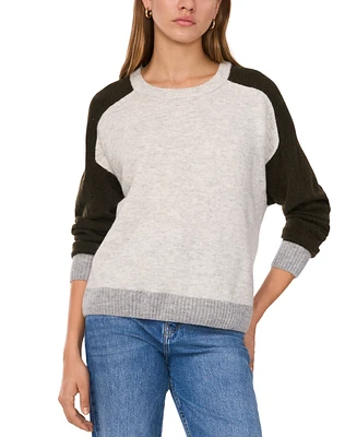 Vince Camuto Women's Colorblocked Raglan-Sleeve Sweater