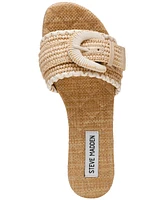 Steve Madden Women's Merla Raffia Buckle Slide Sandals