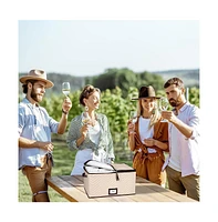 Florida Brands Wine Glass Storage Box with Dividers and 5"W cells - Holds 12 Wine Glasses up to 10" Tall