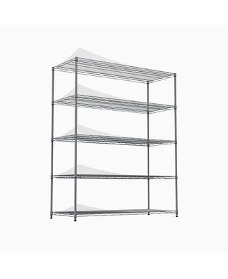 Slickblue 5-Tier Heavy-Duty Adjustable Shelving and Racking System with Wheels