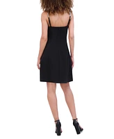 kensie Women's Bow-Trim Fit & Flare Dress