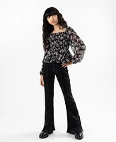 Stella 88 Big Girls Textured Knit Flare Pant