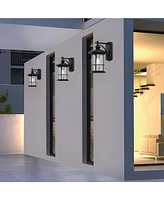 Flynama 1 Waterproof Outdoor Wall Light, Clear Glass Sheet Outdoor Wall Light, Matte Black