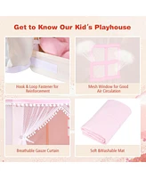 Hongge Kids Play Tent Large Playhouse Children Play Castle Fairy Tent Gift with Mat