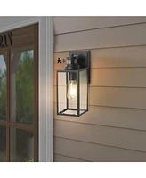 Flynama 1-Light Matte Black Non-Motion Sensing Outdoor Hardwired Wall Sconce Light with Socket, Bulb Not Included