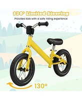 Hongge 12 Inch Toddler Balance Bike with Height Adjustable Handlebar and Seat-Yellow