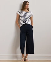 Lauren Ralph Lauren Petite Striped Anchor-Graphic Jersey Tee