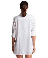 Lauren Ralph Women's Classic Camp Shirt Swim Cover-Up