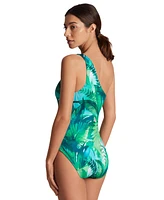 Lauren Ralph Women's Printed One-Shoulder One-Piece Swimsuit