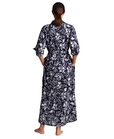 Lauren Ralph Women's Floral-Print Shirt Dress Swim Cover-Up