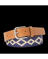 La Matera Men's Corbina Woven Belt Tan