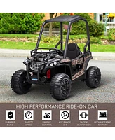 Aosom 12V Kids Utv with Music, Lights, MP3/Usb, Suspension,