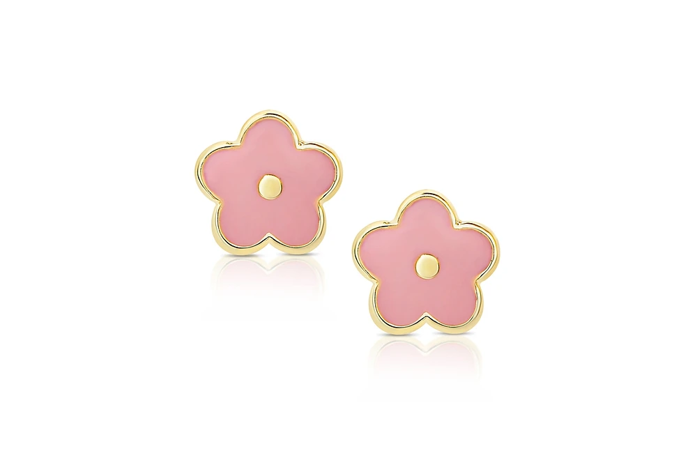 Lily Nily Girls Pink Flower Stud Earrings