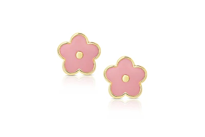 Lily Nily Girls Pink Flower Stud Earrings