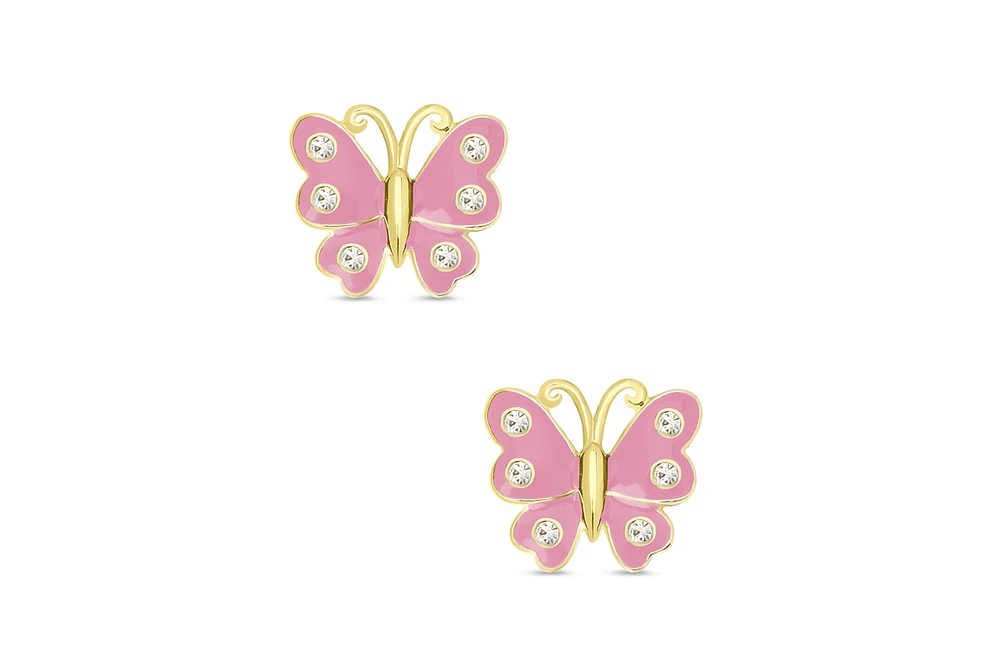 Lily Nily Girls Crystal Butterfly Stud Earrings