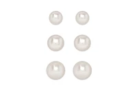 Lily Nily Girls Graduated Freshwater Pearls 3 Pairs Studs Set in Sterling Silver