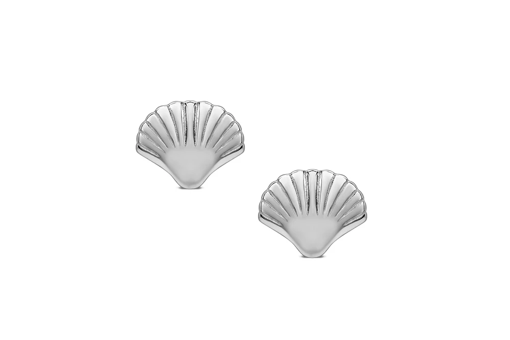 Lily Nily Girls Seashell Stud Earrings in Sterling Silver