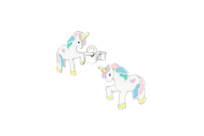 Lily Nily Girls Unicorn Stud Earrings in Sterling Silver