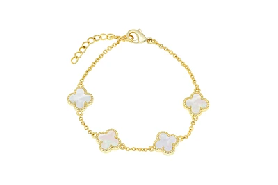 Lily Nily Girls Mother of Pearl Clover Bracelet