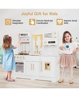 Hongge Pretend Play Kitchen for Kids with Coffee Maker