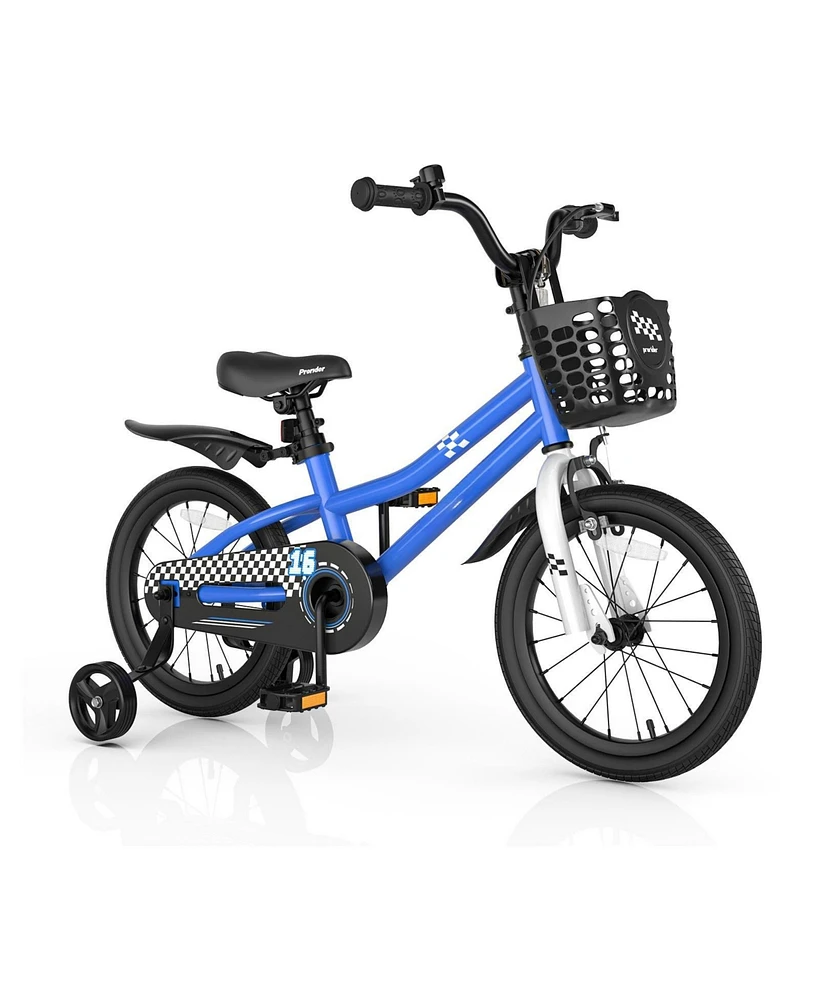 Hongge 16 Inch Kids Bike with Removable Training Wheels-Navy