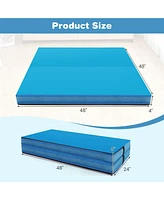 Hongge 4ft x 4ft x 4in Bi-Folding Gymnastic Tumbling Mat with Handles and Cover