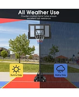 Hongge 4.25-10 Feet Adjustable Basketball Hoop System with 44 Inch Backboard