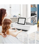 Hongge 30-Key Wood Toy Kids Grand Piano with Bench and Music Rack