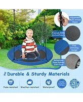 Hongge 40 Inches Saucer Tree Swing with Adjustable Hanging Ropes and 900D Oxford Fabric-Whale