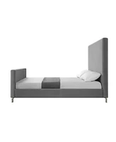 Inspired Home Stefania Velvet Platform Bed Queen