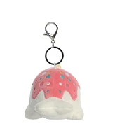 Aurora Mini Vanilla-Berry Nomwhal Keychain Tasty Peach Enchanting Plush Toy White 4"