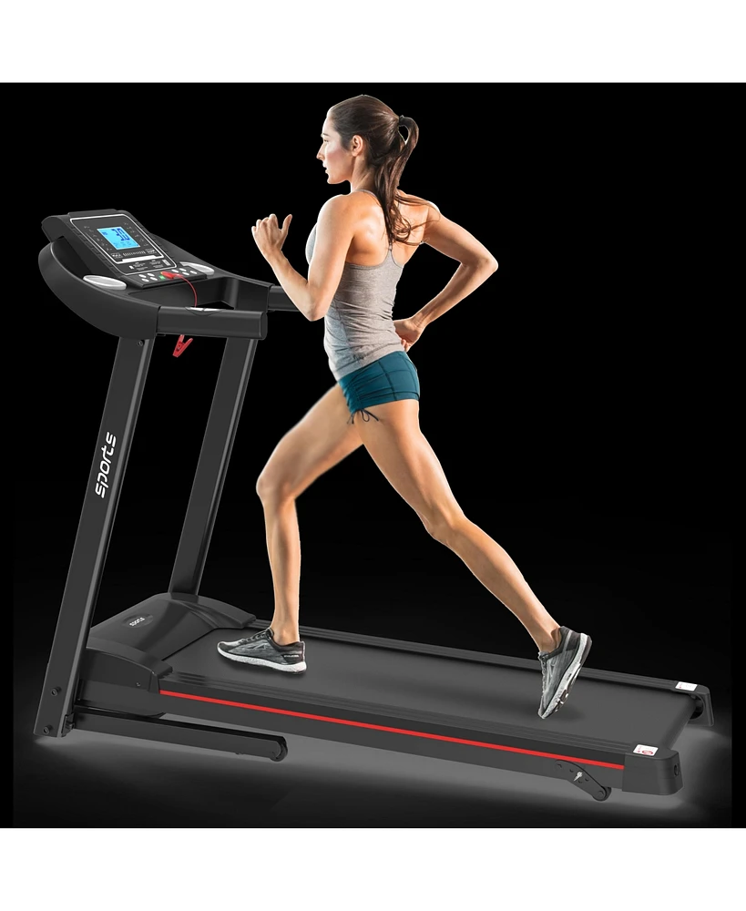 Slickblue Foldable Treadmill with Incline, Electric Walking & Running Machine for Home Workouts, 5” Lcd & Bluetooth