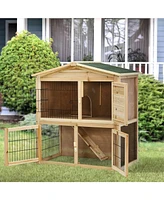 Sugift 35 Inch Wooden Chicken Coop with Ramp