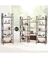 gaomon 5 Tier Bookshelf - Triple Wide Open Display Shelves With Metal Frame For Living Room, Bedroom, Home Office