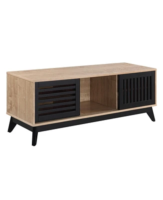 Streamdale Furniture Gamaliel Tv Stand in Oak & Espresso Finish