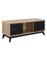 Streamdale Furniture Gamaliel Tv Stand in Oak & Espresso Finish