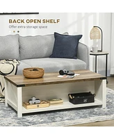 Slickblue Coffee Table in Moose Brown and Arctic White, Modern Design for Living Room Decor