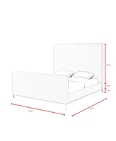 Inspired Home Stefania Linen Upholstered Platform Bed King