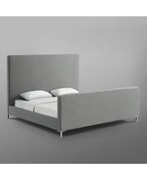 Inspired Home Stefania Linen Upholstered Platform Bed King