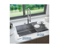 gaomon Kitchen Sink, Inch Brushed Nickel Topmount Kitchen Bar Sink, Stainless Steel 16 Guage Single Bowl Kitchen Sinks