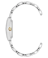 Anne Klein Women's Quartz Premium Crystal Accented Grooved Two-Tone Alloy Metal Bracelet Watch, 24mm