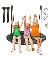 Hongge 40 Inch Flying Saucer Tree Swing Outdoor Play Set with Adjustable Ropes Gift for Kids