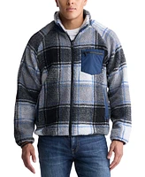 Buffalo David Bitton Men's Jaik Super Fleece Zip Front Plaid Bomber Jacket