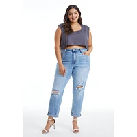 Bayeas Women's High Rise Relaxed Boyfriend Jeans Southern