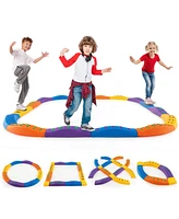 Hongge Colorful Kids Wavy Balance Beam with Textured Surface and Non-slip Foot Pads