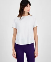 Id Ideology Women's Perforated-Side Short-Sleeve T-Shirt, Exclusively at Macy's